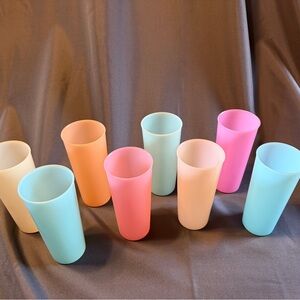 vintage Tupperware tumblers pastel colors 16 oz